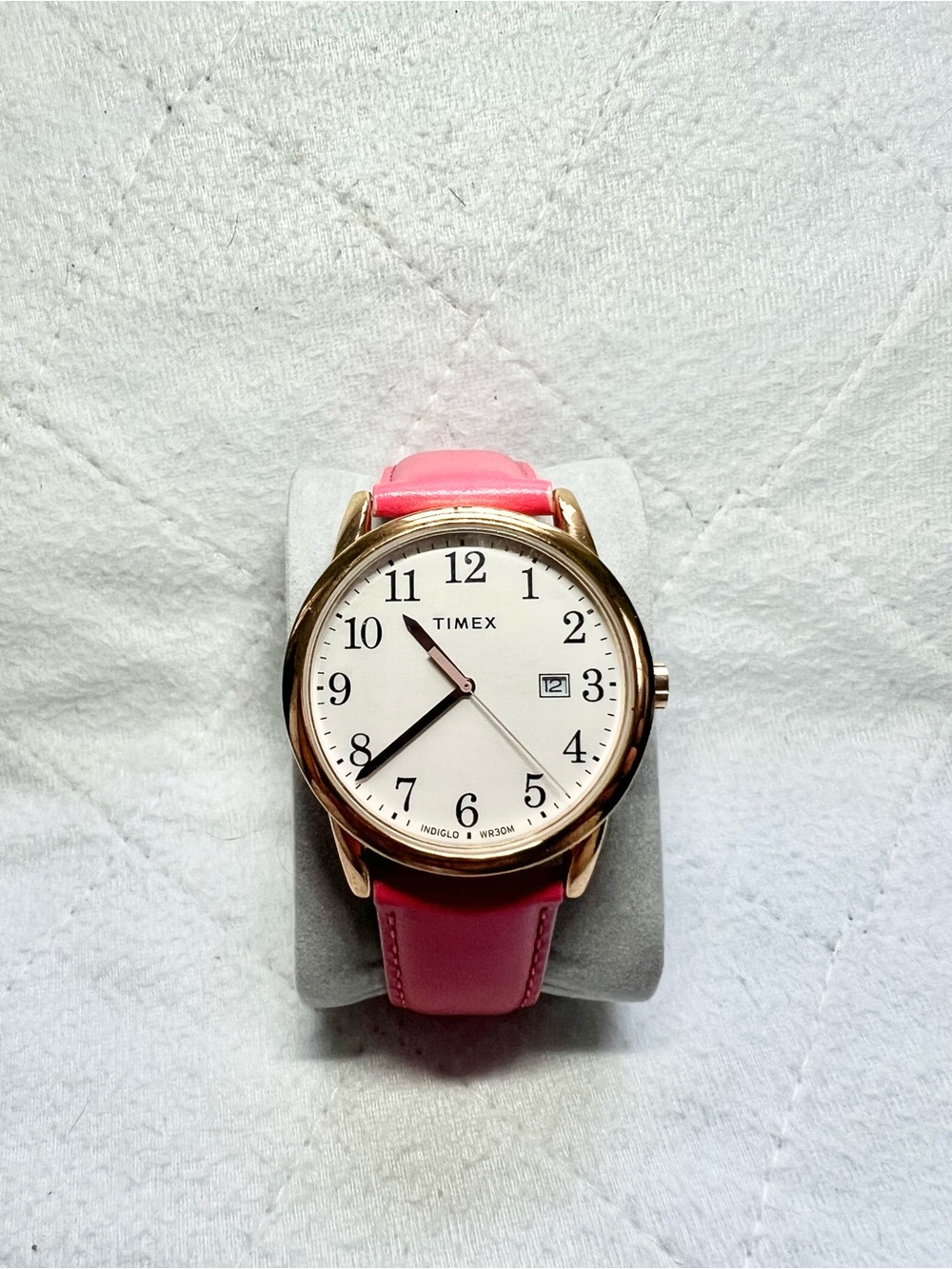 Timex Indiglo Women's Easy Reader Rose Gold-Tone Watch with Pink Leather Strap